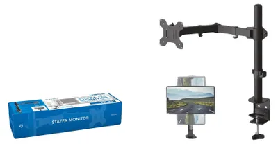 Obrázek produktu pro Držák monitoru na stůl, s dvojitými nastavovatelnými rameny, 360° otáčení, model W5536