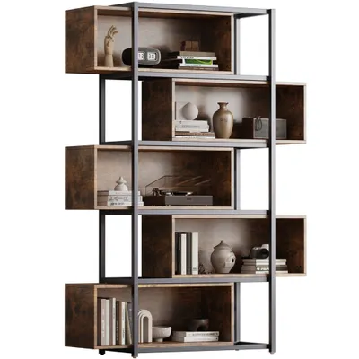 Produktbild von Vitrine Vintage Merzweckschrank Vitrinenschrank Anti-Kipp Stahl Standvitrine Schraubenlöcher zum Wandhalter, Abziehbare Regale