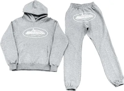 Produktbild von ASKSA Uni Jogginganzug Trainingsanzuege 2 Piece Hoodie Kapuzenpullover Casual Sweatshirt Streetwear, Grau, M