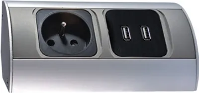Obrázek produktu pro Zásuvka pro nábytek 1x2P+Z, 2xUSB s vypínačem