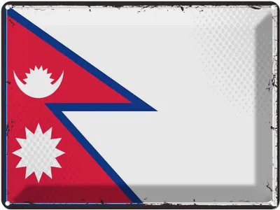 Produktbild von vianmo Blechschild 30x40 cm Nepals Retro Nepal Flagge Fahne Wappen
