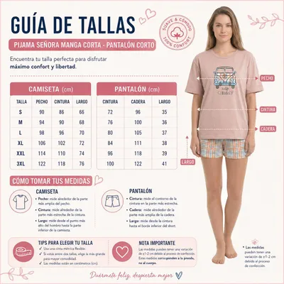 Produktbild von Kisses&Love Damen-Sommerpyjama aus Baumwolle mit kurzen Ärmeln KL40000