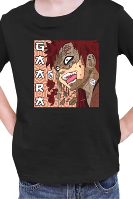 Zdjęcie produktu dla Koszulka Dziecięca Japan Manga Anime Comics Animation Naruto Gaara Shikaku, 3-4 Jahr - 104 / Czarny