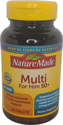 Produktbild von Natur Made Multi für ihn 50+, 90 Tabletten, Multivitamin für Männer