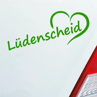 Produktbild von Auto Aufkleber Lüdenscheid Herz Stadt City Liebe Love 19,5x8 cm Hellgrün Sticker Heckscheibenaufkleber