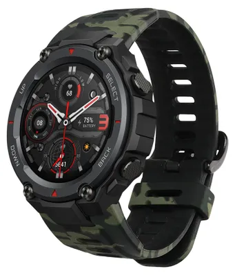 Produktbild von kwmobile Armband kompatibel mit Huami Amazfit T-Rex / T-Rex Pro Armband - Fitnesstracker Sportarmband Band aus TPU und Silikon - Camouflage Schwarz