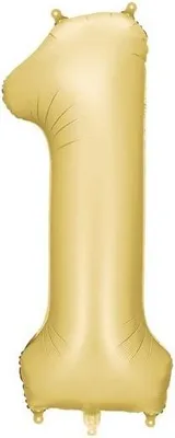 Image de Ballon en plastique numéro "1", 86cm, or