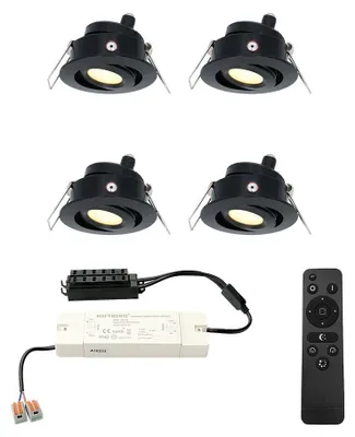 Produktbild von hoftronic LED Mini Einbaustrahler 12V 3W 200lm 2700K IP44 Schwarz