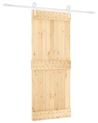 Obrázok produktu pre vidaXL Posuvné dvere v prírodnej a bielej farbe, 85 x 210 cm, masívna borovica