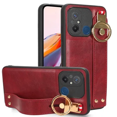 Produktbild von Für Xiaomi Redmi 12C Handy Hülle Tasche TPU mit Armbandhalter und Ringalterung