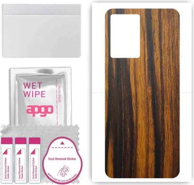 Produktbild von apgo Rückseite Schutzfolie, Skin, kompatibel mit ZTE Blade V41 Smart, Hinten Displayschutzfolie aus Vinylfolie, kratzfest, einfache Montage - Tigerwood
