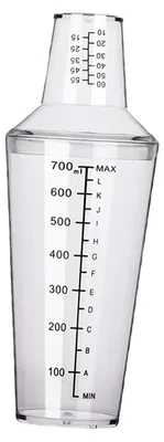 Imagen del producto de Conjunto de cocteleras con escala de 700 ml, fabricado en policarbonato resistente al frío y al calor, ideal para mezclar bebidas en bares, tiendas de té con leche y otros establecimientos