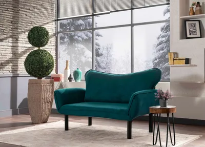 Produktbild von Asir | Schlafsofa - Schlafcouch - Sofa | 2-Sitzer | Benzinblau