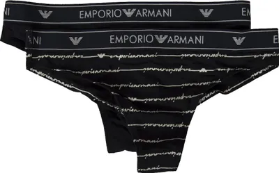 Immagine prodotto di Confezione 2 slip brasiliana elastico a vista donna EMPORIO ARMANI articolo 163337 1P219 BI-PACK BRAZILIAN BRIEF, US/UK S / IT II / CN 160/66, Cotone 95%,Spandex 5%