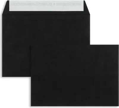 Produktbild von Briefumschläge C6 120g/qm haftklebend VE=100 Stück schwarz