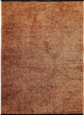 Produktbild von Flachgewebter Teppich aus schwarzer Baumwolle mit orangefarbenen Lichtreflexen, 160x230 cm