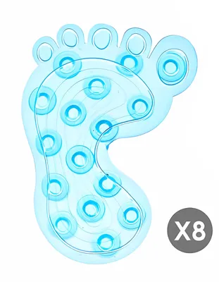 Produktbild von 8X Anti-RUTSCH-Sticker Fuß für Badewanne Dusche Pads Duscheinlage Wanneneinlagen Badematte Antirutschmatte Aufkleber 64 (Blau)