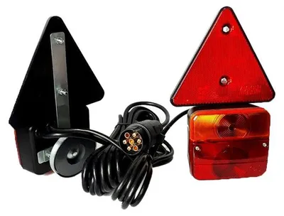 Produktbild von Rücklicht für Anhänger, dreieckig, mit Magnet, Kabel und Buchse L1070-Z