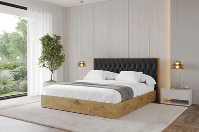 Produktbild von ALTDECOR Polsterbett mit Bettkasten -  ENZO5 - 180x200 Schwarz Kunstleder- Bett mit Matratze H3/H4, Kopfteil, Boxbett, Doppelbett mit Stauraum