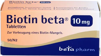 Image de Biotine beta 10 mg comprimés pour la prévention d'une carence en biotine, 50 comprimés
