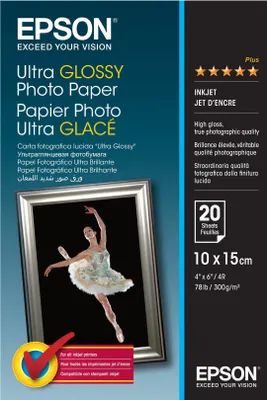 Produktbild von Epson Ultra Glossy Photo Paper 10x15 cm, 20 Bl., 300 g S 041926