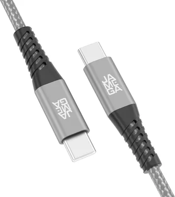 Produktbild von USB-C zu USB-C Kabel 480mbps 60W mit Metall Stecker - Grau 2m