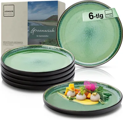 Produktbild von SÄNGER Steingut Speiseteller Greenwich 6 teilig für 6 Personen