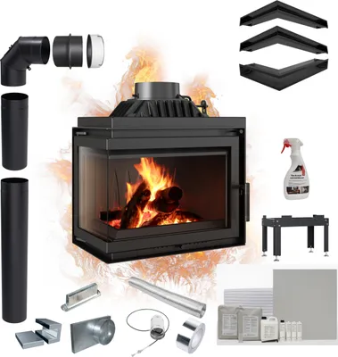 Produktbild von Kamineinsatz Gusseisen KRATKI SIMPLE links 8 kW Ø 200