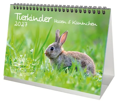 Produktbild von Tierkinder Hasen, Kaninchen DIN A5 Tischkalender 2027 - Seelenzauber