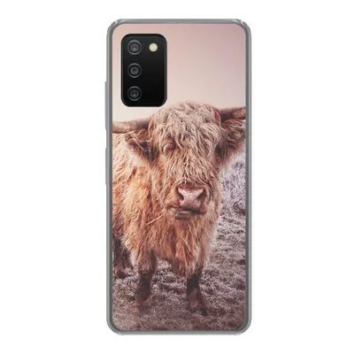 Produktbild von MuchoWow® Handyhülle Schutzhülle Hülle für Samsung Galaxy A03s Schottische Hochlandbewohner - Licht - Himmel - Natur Silikon Softcase Handy Hülle - Schutz