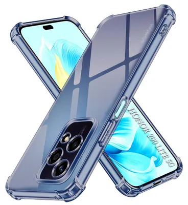 Produktbild von Techsuit – Stoßfeste transparente Silikonhülle für Honor 200 Lite – rauchschwarz