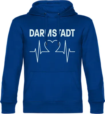 Produktbild von multifanshop Kapuzen Sweatshirt - Darmstadt - Herzschlag, blau, Größe XXL