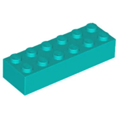 Produktbild von Lego® 2x6 Stein 2456 - 250 Stück Dunkles Türkis