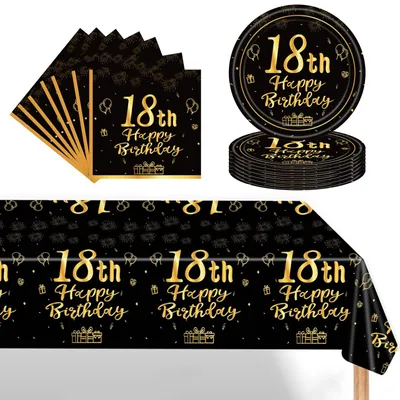 Image de Ensemble de table pour 37 personnes, aux couleurs noir et or