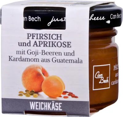 Produktbild von Chees Pairing aus Pfirsich und Aprikose mit Goji-Beeren und Kardamon
