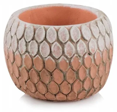 Produktbild von Polnix Keramik Pflanztopf Weiß, Orange 12 cm