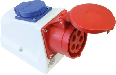 Produktbild von SIROX CEE-WD 16A 5p 400V IP44 rot mit Steckdose