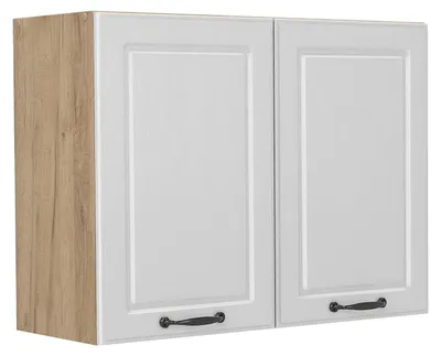 Zdjęcie produktu dla Szklana szafka kuchenna Vicco R-Line Biały rustykalny/Dąb goldkraft 80 cm, Model 71480