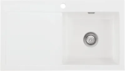 Produktbild von Spüle KeraDomo MERA 90 Polar Becken rechts mit Handbetätigung