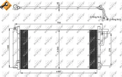 Obrázek produktu pro Kondenzátor, klimatizační systém NRF 35962