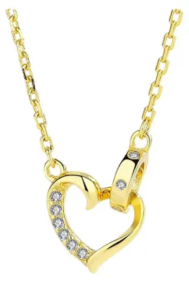 Produktbild von Heartlace – Halskette aus 925 Silber mit verschlungenem Herz- und Ringanhänger