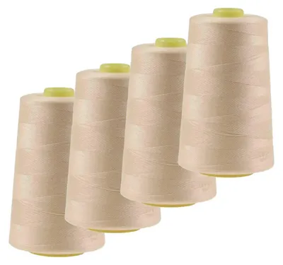 Produktbild von 4 x 4572m Qualitäts Overlock-Garn Overlock-Nähgarn  Farben 661 bis 700, Farbe:A672 alabaster