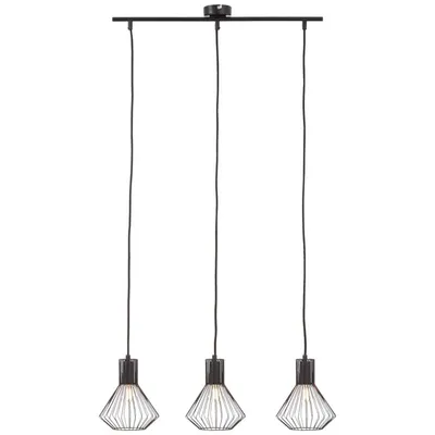 Produktbild von BRILLIANT Lampe Dalma Pendelleuchte 3flg schwarz matt | 3x D45, E14, 40W, geeignet für Tropfenlampen (nicht enthalten) | Skala A++ bis E | In der Höhe einstellbar / Kabel kürzbar