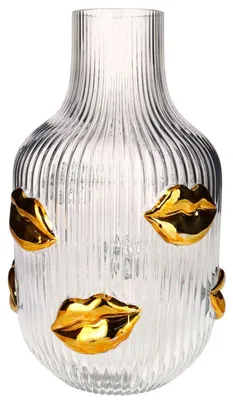 Produktbild von Gift Company Vase LŽAmour Lippen Transpartent Gold (30cm)