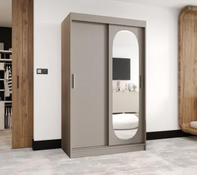 Produktbild von Kleiderschrank 120 cm BEREN mit Spiegel - Kaschmir