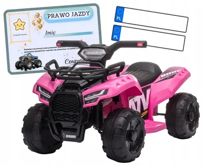 Zdjęcie produktu dla QUAD na akumulator PREZENT pojazd dzieci światła LED muzyka ATV różowy