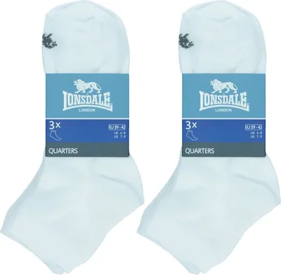 Produktbild von Lonsdale 6 Paar Quarter Socken Knöchelhöhe  Baumwolle Weiß39-42