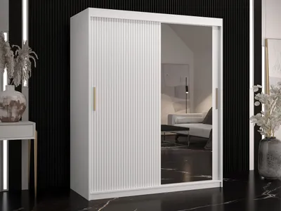 Obrázok produktu pre Šatníková skriňa 150 cm so zrkadlom LONZO 2 - biela