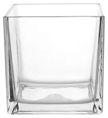 Produktbild von Quadratische Glasvase für hydroponische Pflanzen