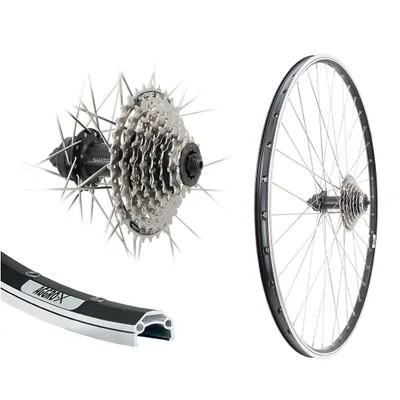 Produktbild von AGGRO-X 28 Zoll Hinterrad 19-622 Laufrad Hohlkammer V-Brake Shimano Tourney QC300 mit 8 Fach Zahnkranz Kassette HG41 24 Gang